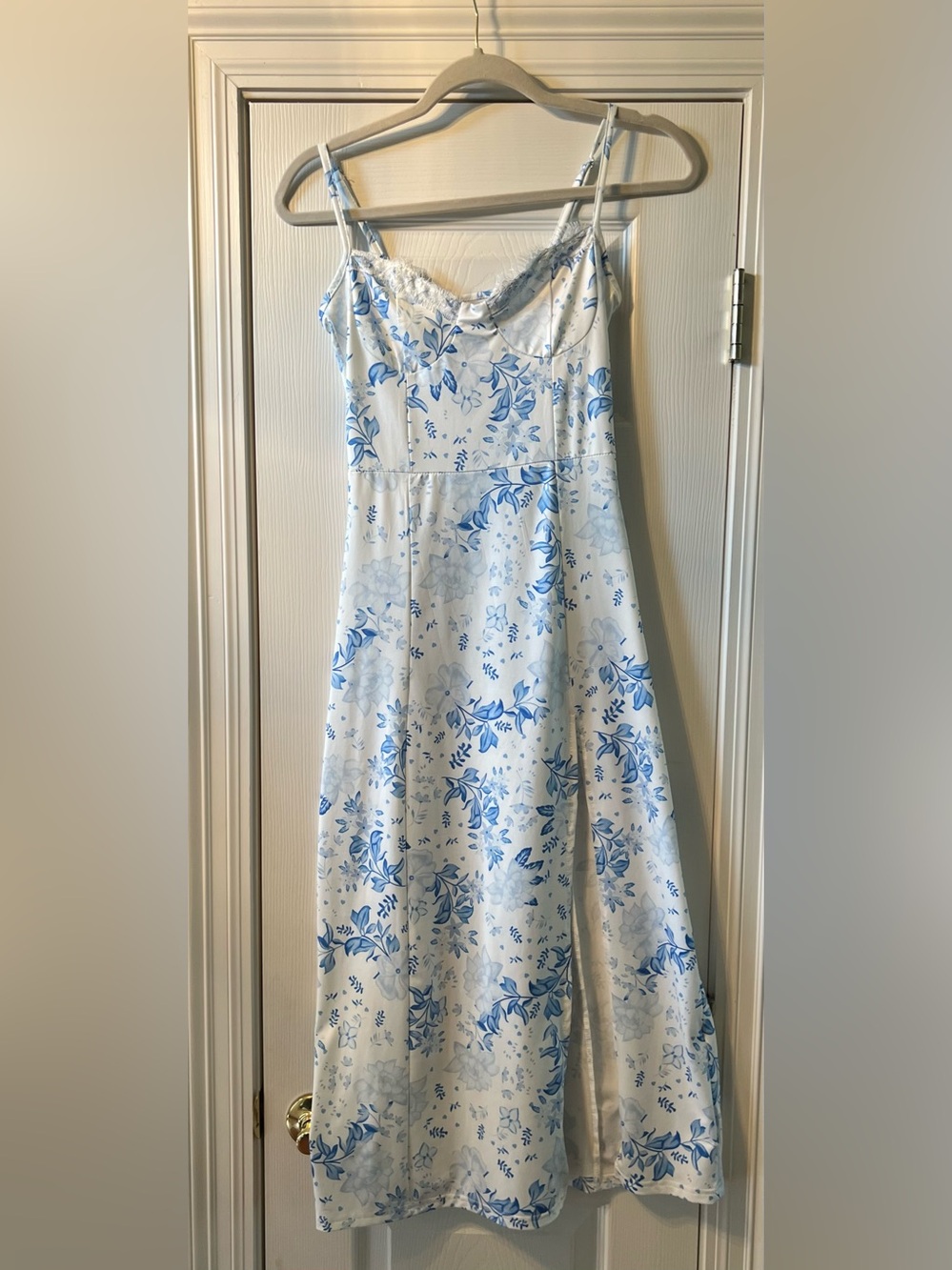 Blue Floral Slip Dress